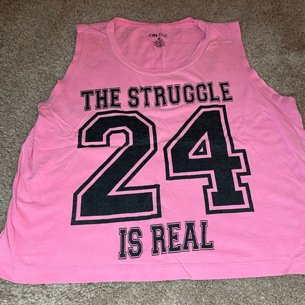 The Struggle is Real Neon Pink Tank Top